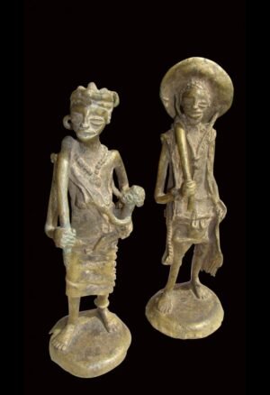 Couple Mossi en bronze | Statuette d’art africain